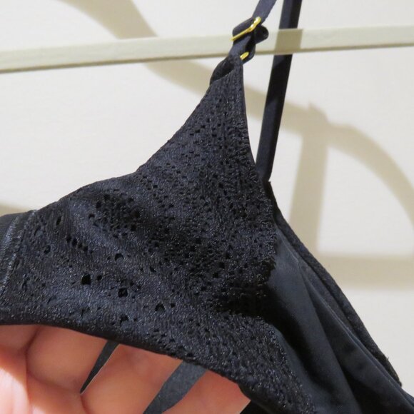 PEPPER Lace Lift Up Bra in Black Minimalist Comfort - Women's Size 38AA - Picture 10 of 13